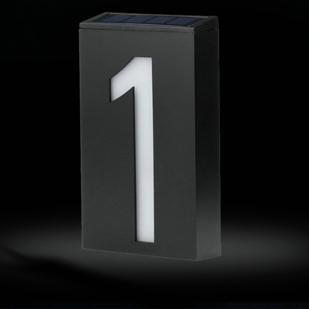 Home Security Door - Solar Power Number 1 LED Doorplate