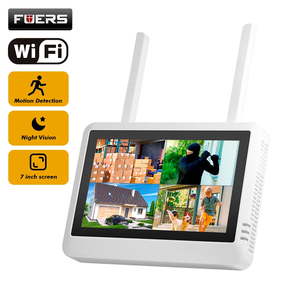 Home Security Systems Wireless - FUERS 8CH Wireless NVR Security System