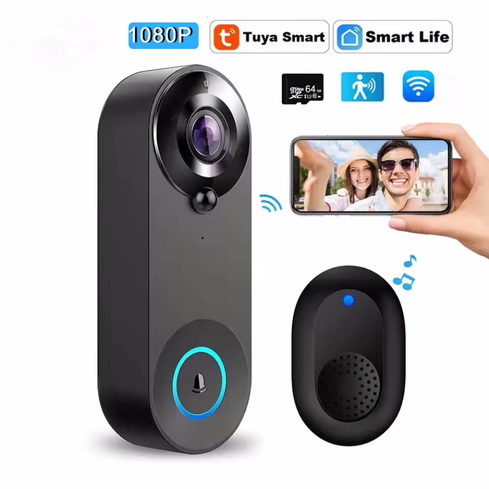 Tuya 1080P Wireless WIFI Doorb - Home Security No Wifi Needed review and price