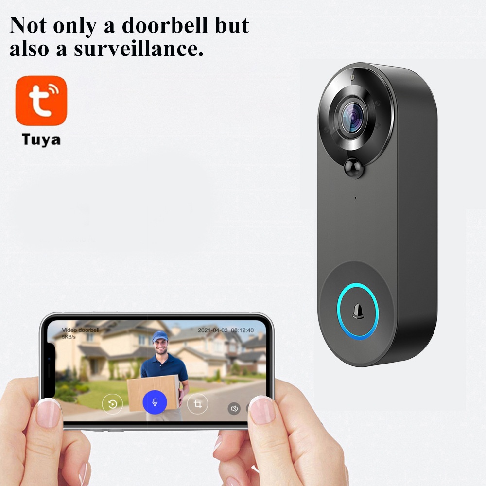 Tuya 1080P Wireless WIFI Doorb - Home Security No Wifi Needed review and price