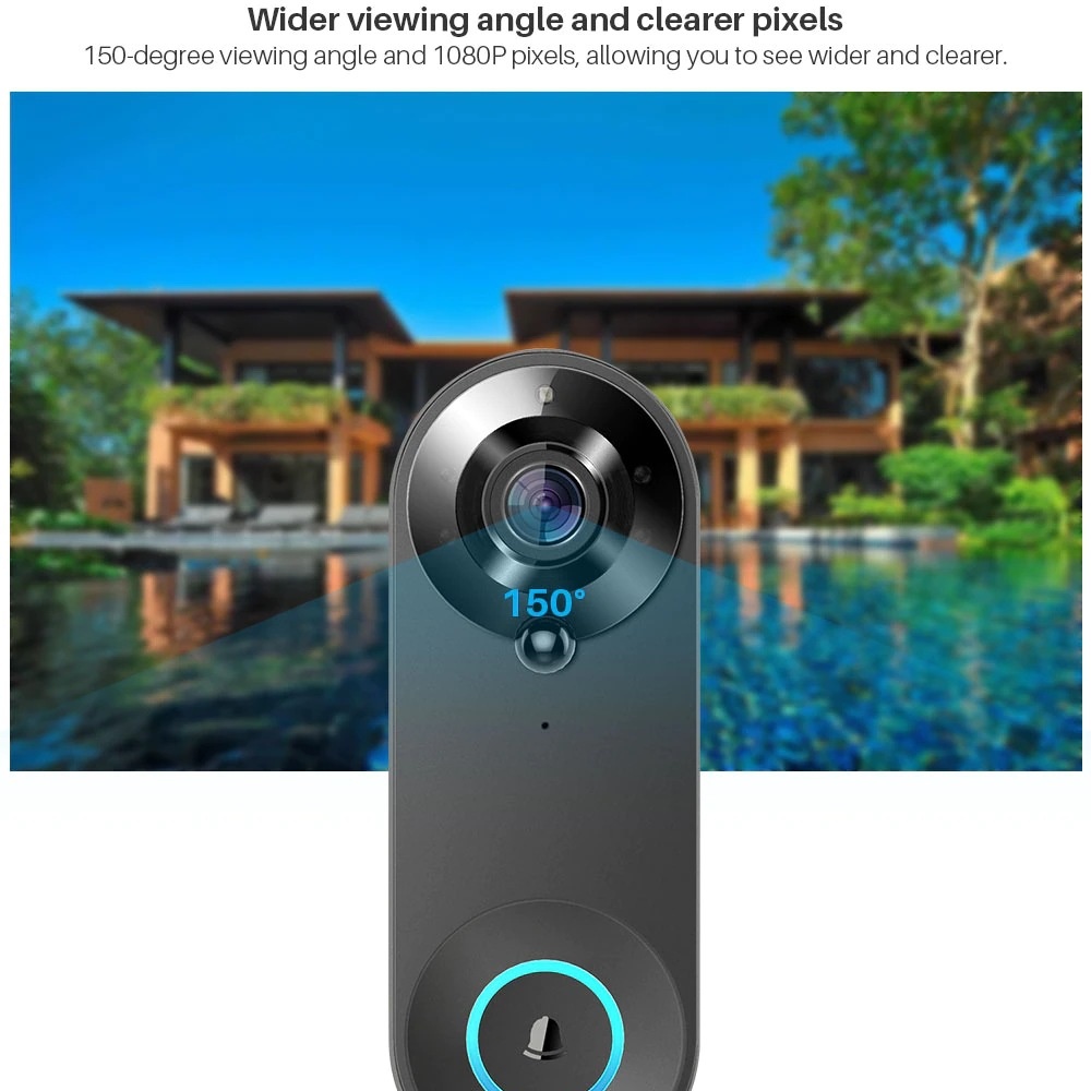 Tuya 1080P Wireless WIFI Doorb - Home Security No Wifi Needed review and price