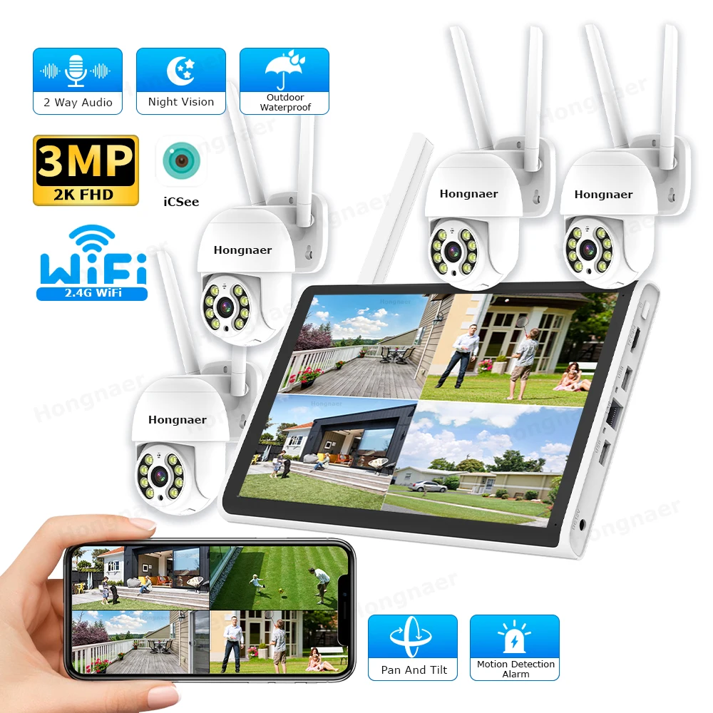 2026 Hongnaer 3MP 4 Channel Wi - Home Security Systems Wireless review and price