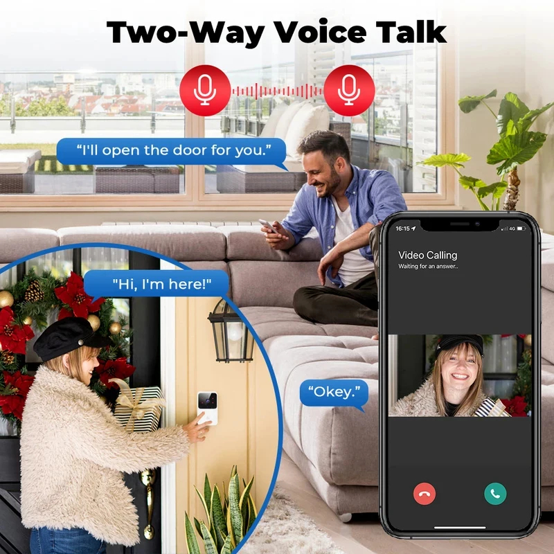 Smart Home WiFi Video Doorbell - Home Security No Wifi Needed review and price