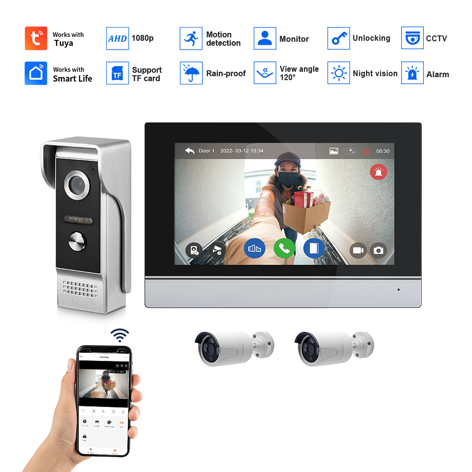 7Inch IPS Screen 2MP  Tuya Rem - Home Security No Wifi Needed review and price