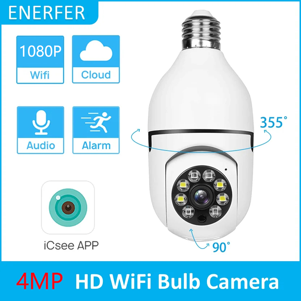 4MP E27 Bulb Camera WiFi Indoo - Home Security No Wifi Needed review and price